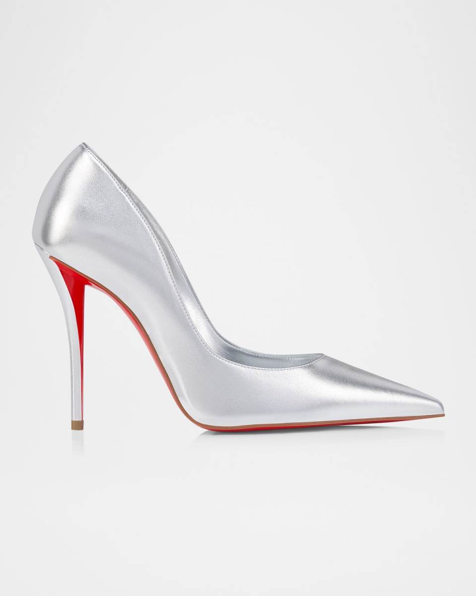 Miss Z Metallic Leather Red Sole Pumps